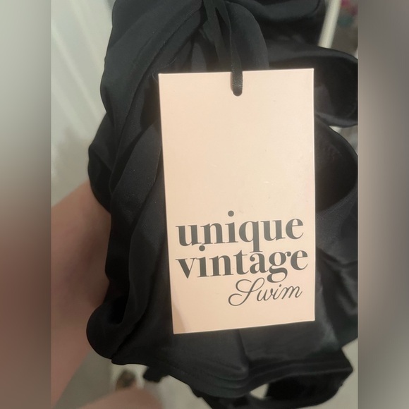 Unique Vintage Black Plunge One Piece Swimsuit, Size 1X, NWT! - Picture 9 of 11